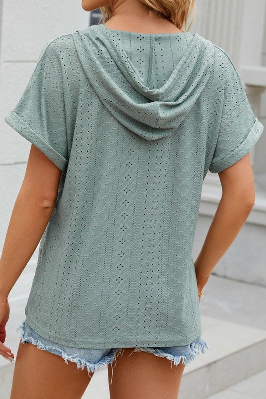 SOLID HOLLOW TOP WITH HOODED GREEN 4PCS