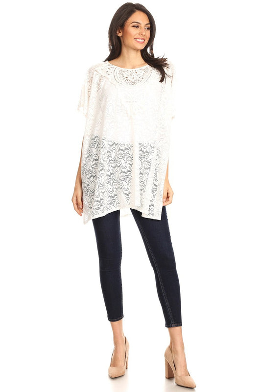 622 LACE TOP WHITE