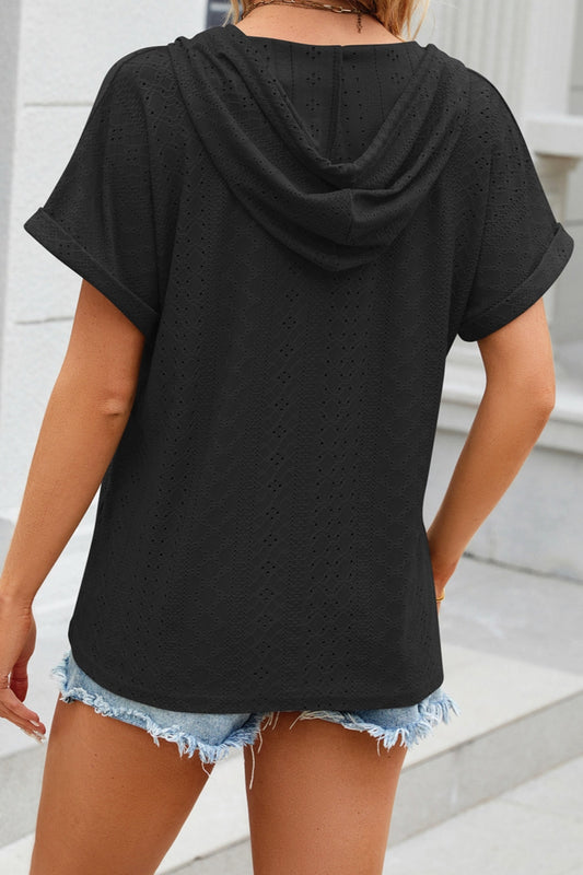 SOLID HOLLOW TOP WITH HOODED BLACK 4PCS