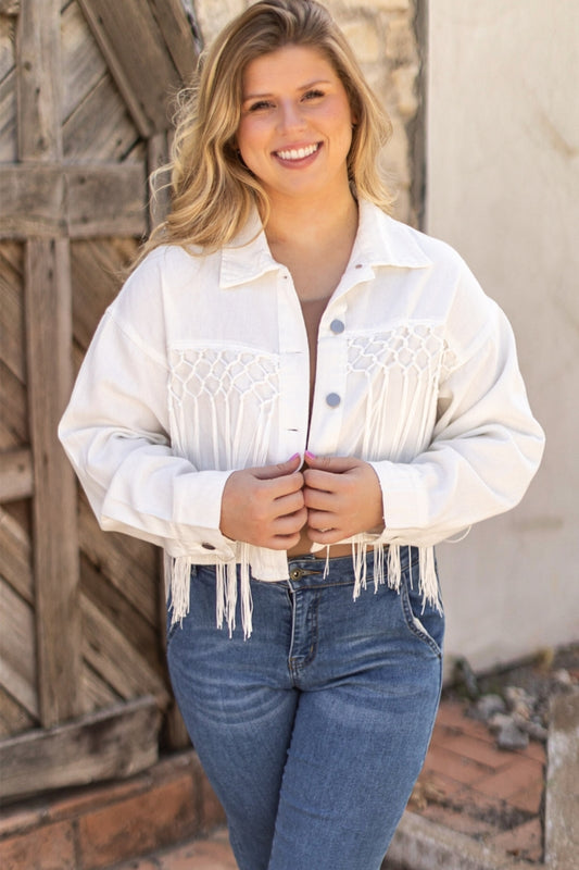 31032 DENIM WITH FRINGE JACKET 4PCS