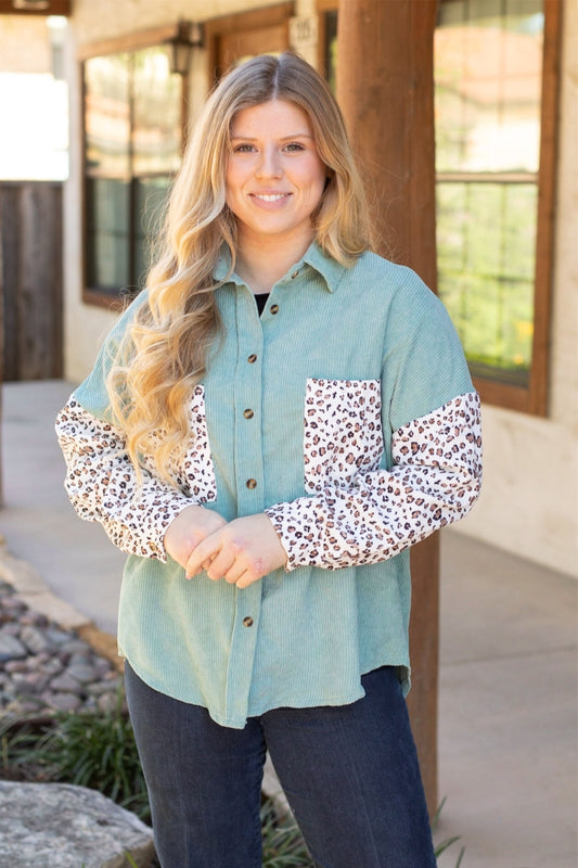 9839 CORDUROY JACKET TEAL 5PCS