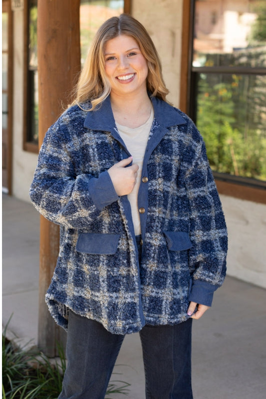 22632 SHERPA SHERPA PLAID JACKET 4PCS
