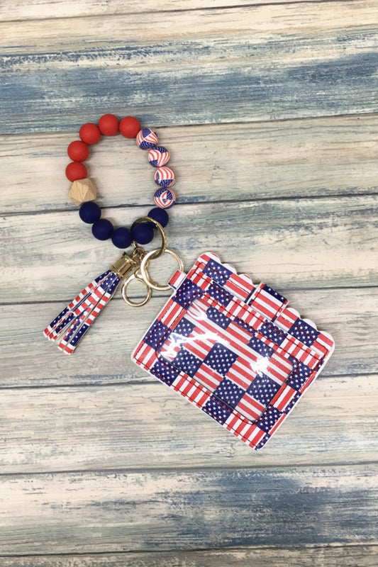 23907 SILICONE BEADED BRACELET CARD HOLDER