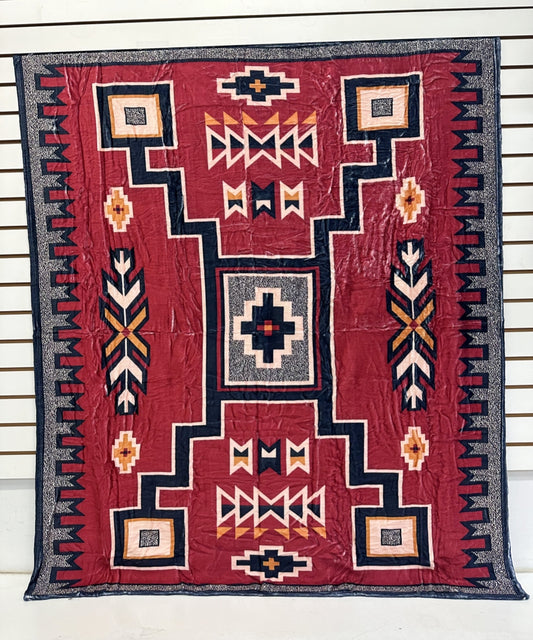 2603 AZTEC WESTERN PRINT FLANNEL BLANKET