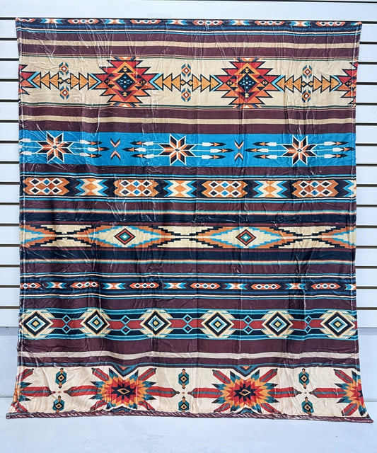 2604 AZTEC WESTERN PRINT FLANNEL BLANKET