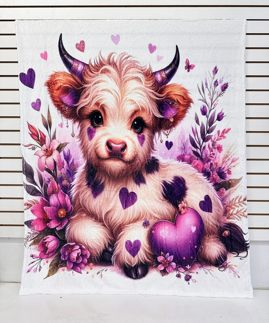 2608 HIGHLAND COW WESTERN FLANNEL BLANKET