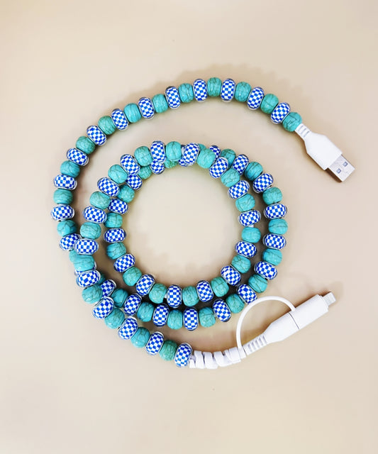 26105 BEADED PHONE CHARGING CABLE 2-IN-1