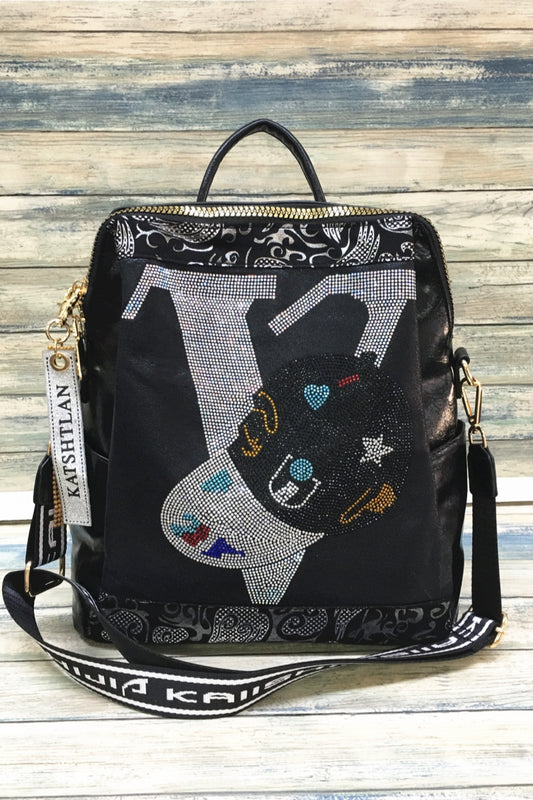 2357 HAT RHINESTONE BACKPACK