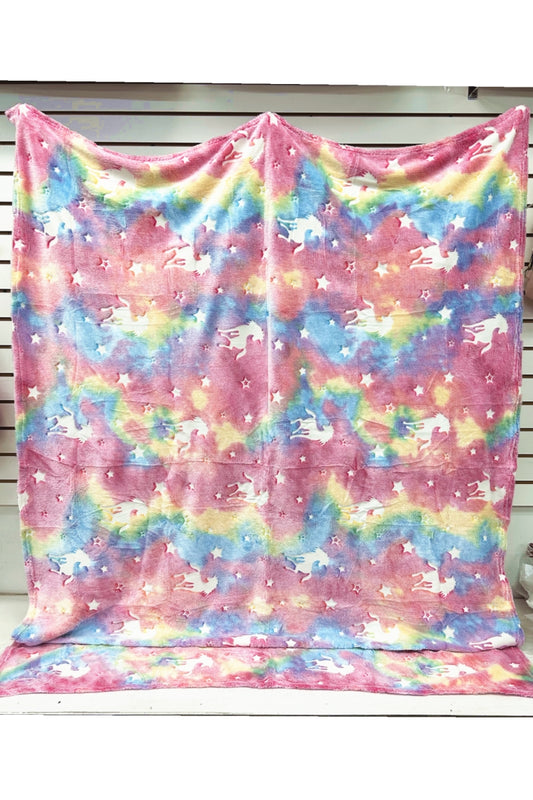 3717 UNICORN FLANNEL LUMINOUS BLANKET