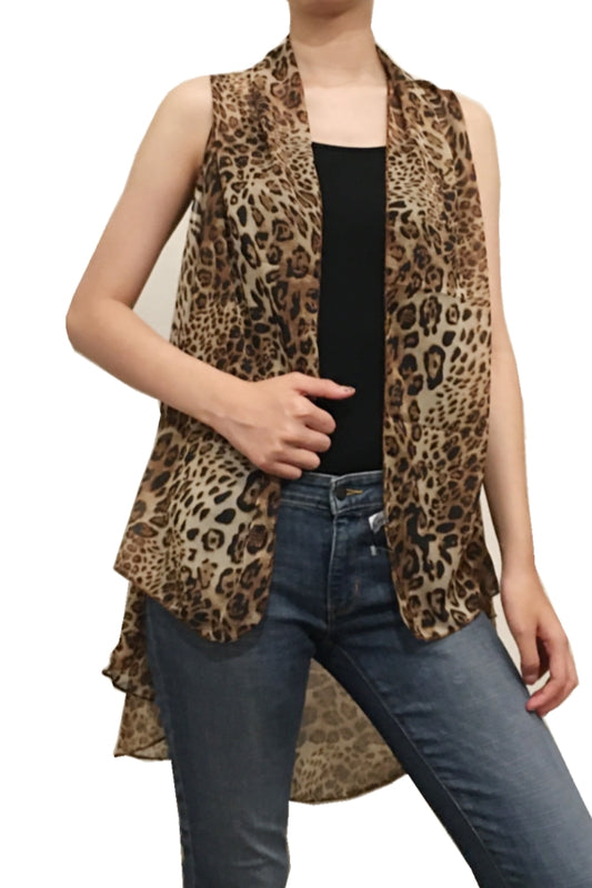 2170 LEOPARD PRINT VEST BROWN