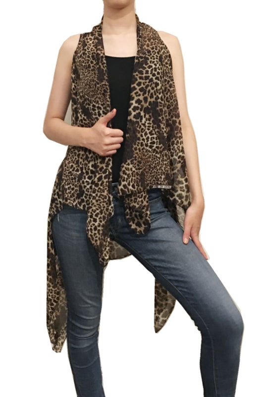 2180 LEOPARD PRINT VEST BROWN