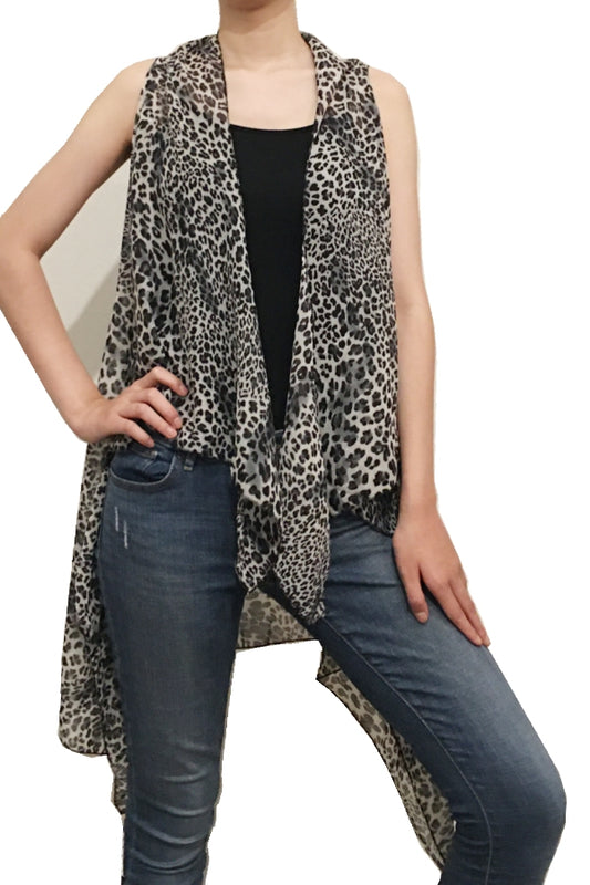 2180 LEOPARD PRINT VEST GREY