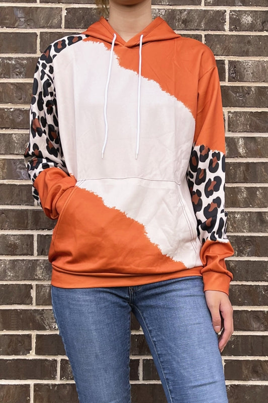 9471 LEOPARD PRINT BLANK HOODIE TOP 6PCS