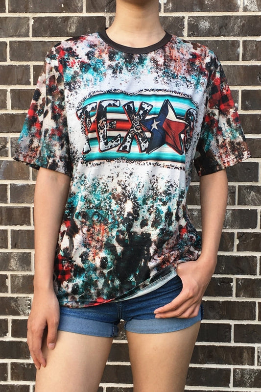 2269 TEXAS PRINT TOP 6pcs