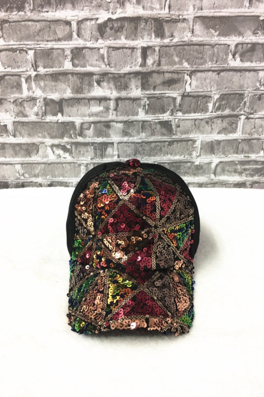 3832 SEQUINS HAT BLACK
