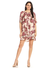 461 PAISLEY PRINT HOT PINK TOP 3 PIECES