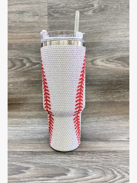 2665 BASEBALL RHINESTONE INSULATED TUMBLERS 40oz