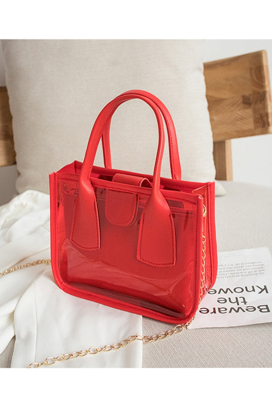 2356 CLEAR SMALL BAG RED