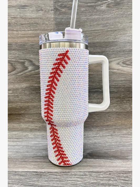 2665 BASEBALL RHINESTONE INSULATED TUMBLERS 40oz