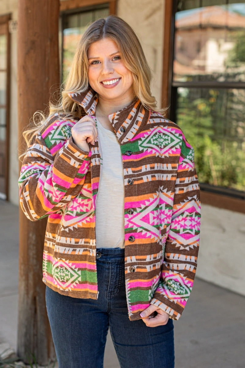 31108 WESTERN PRINT JACKET 4PCS
