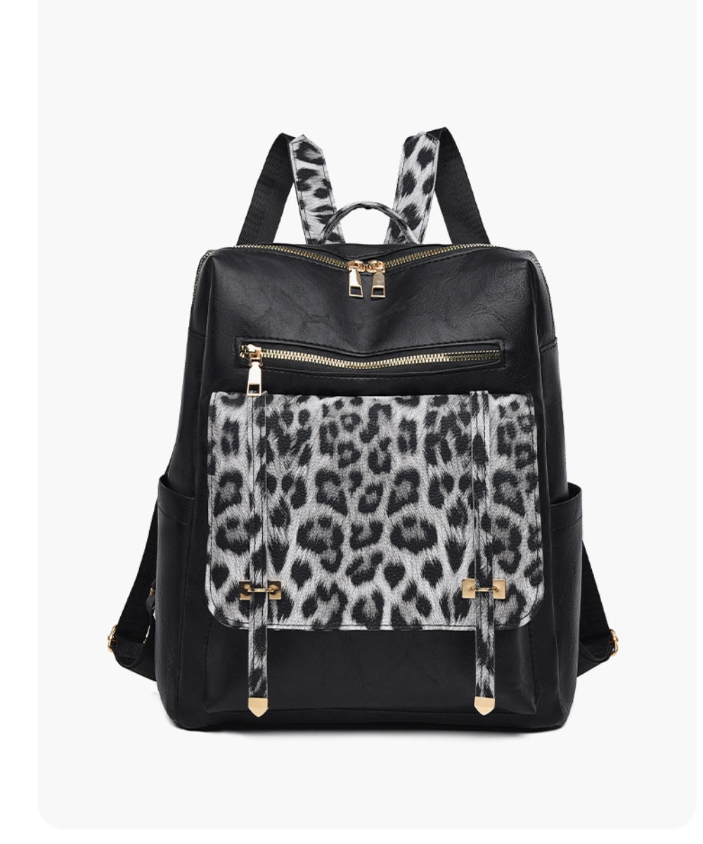 2621 LEOPARD BACKPACK HANDBAG