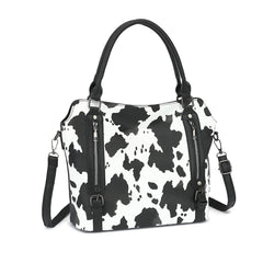 2630 COW CROSS BAG CLUTCH PURSE SET BLACK