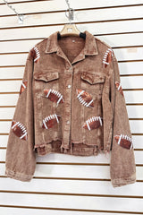55737 CORDUROY SEQUIN FOOTBALL JACKET 4PCS