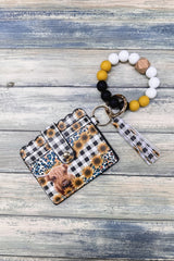 2635  SILICONE BEADED BRACELET CARD HOLDER KEYCHAIN