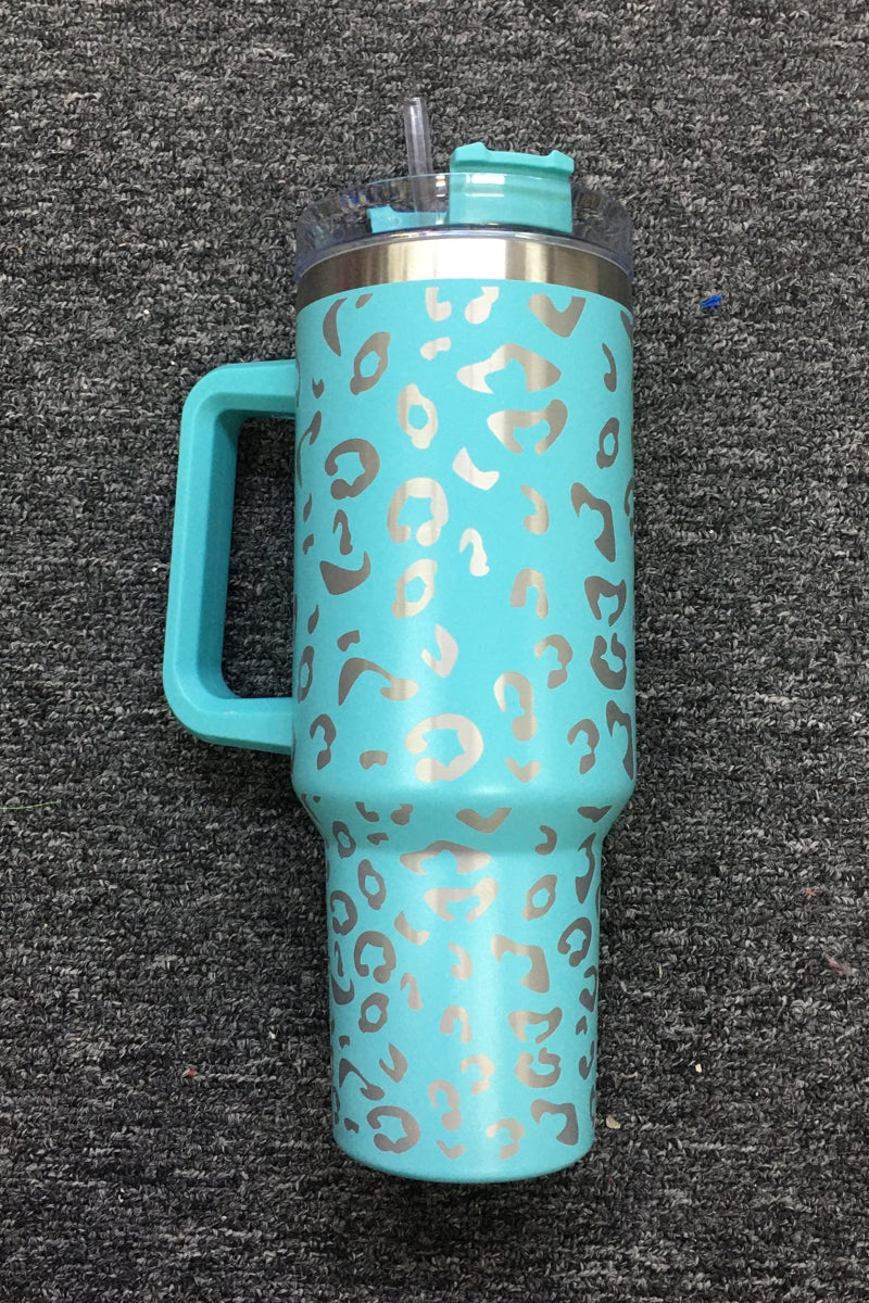 3651 LEOPARD STAINLESS STEEL TUMBLERS CUP 40OZ