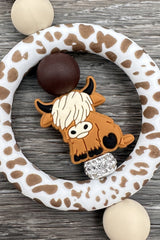 2679 HIGHLAND COW SILICONE BEADED KEYCHAIN