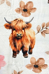 2607 HIGHLAND COW WESTERN FLANNEL BLANKET
