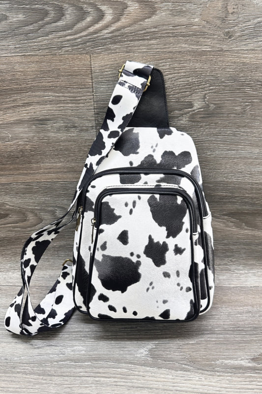 2620 COW PRINT CROSSBODY SLING BAG PURSE