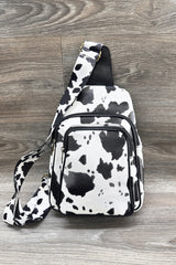 2620 COW PRINT CROSSBODY SLING BAG PURSE