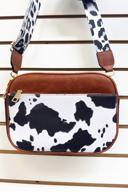 2619 COW PRINT HANDBAG WIHT COIN PURSE