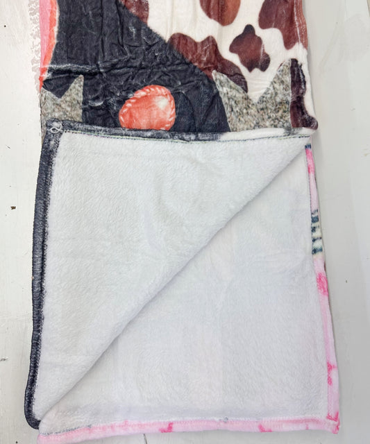 2612 COWGIRL WESTERN FLANNEL BLANKET