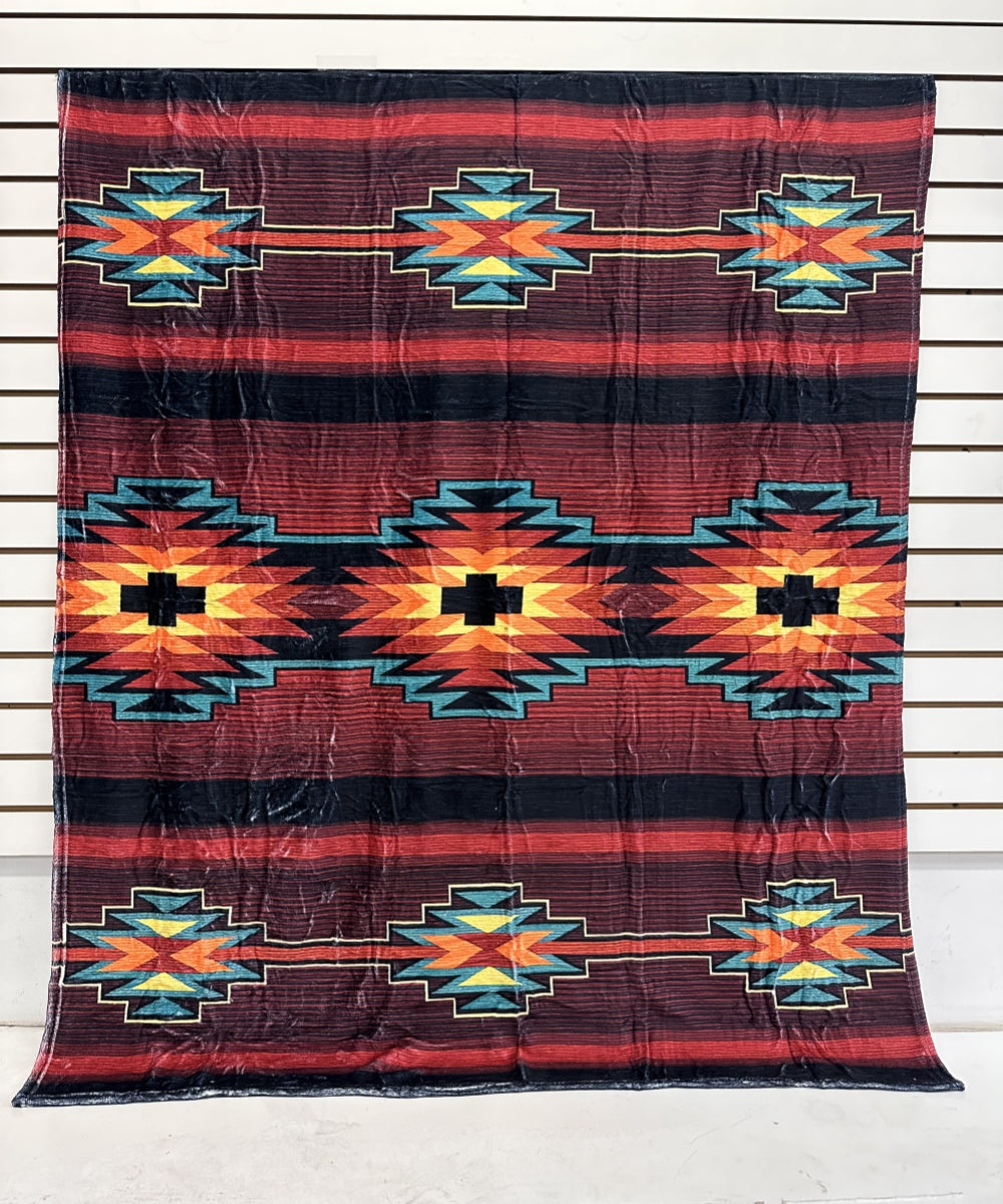 2605 AZTEC WESTERN PRINT FLANNEL BLANKET