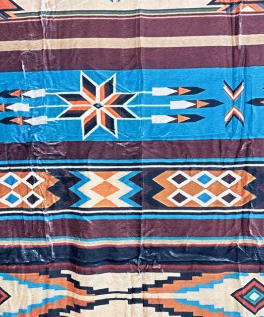 2604 AZTEC WESTERN PRINT FLANNEL BLANKET