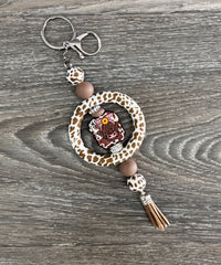 2678 HIGHLAND COW SILICONE BEADED KEYCHAIN