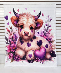 2608 HIGHLAND COW WESTERN FLANNEL BLANKET