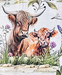 2609 HIGHLAND COW WESTERN FLANNEL BLANKET