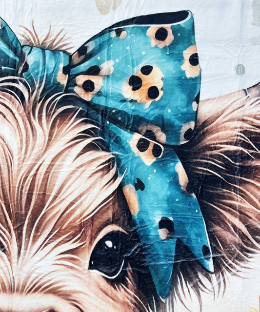 2610 HIGHLAND COW WESTERN FLANNEL BLANKET