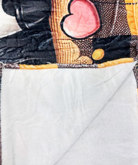 2611 COW SUNFLOWER PRINT WESTERN FLANNEL BLANKET