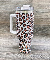 2667 LEOPARD RHINESTONE INSULATED TUMBLERS 40oz