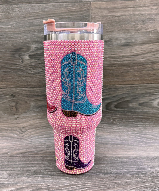 2669 WESTERN RHINESTONE INSULATED TUMBLERS 40oz