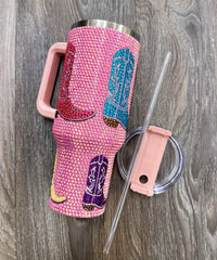 2669 WESTERN RHINESTONE INSULATED TUMBLERS 40oz