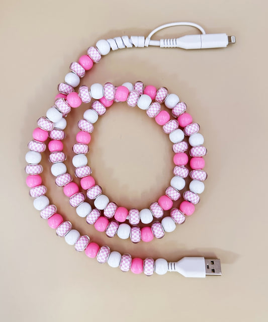 26105 BEADED PHONE CHARGING CABLE 2-IN-1