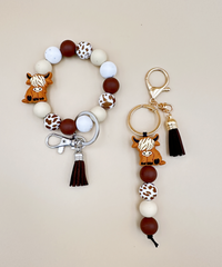 2680 SILICONE BEADED BRACELET &  KEYCHAIN 2PCS