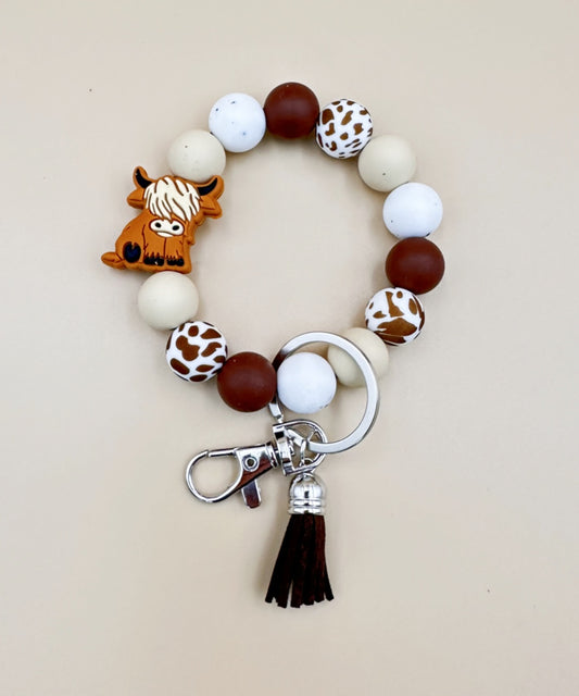 2680 SILICONE BEADED BRACELET &  KEYCHAIN 2PCS