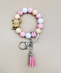 2680 SILICONE BEADED BRACELET &  KEYCHAIN 2PCS