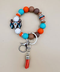 2681 SILICONE BEADED BRACELET &  KEYCHAIN 2PCS